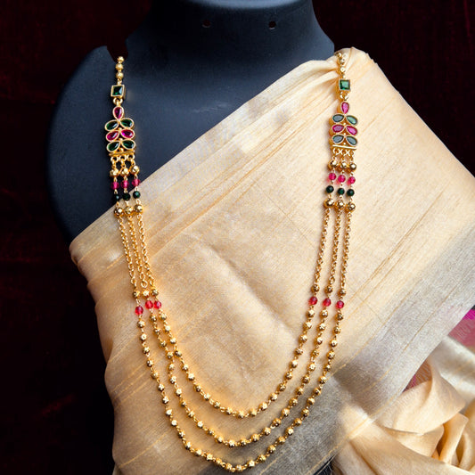 Gold Plated Mala - Leaf Design